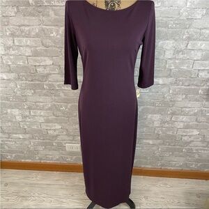 Yves Cossette Purple Knit Maxi Dress
